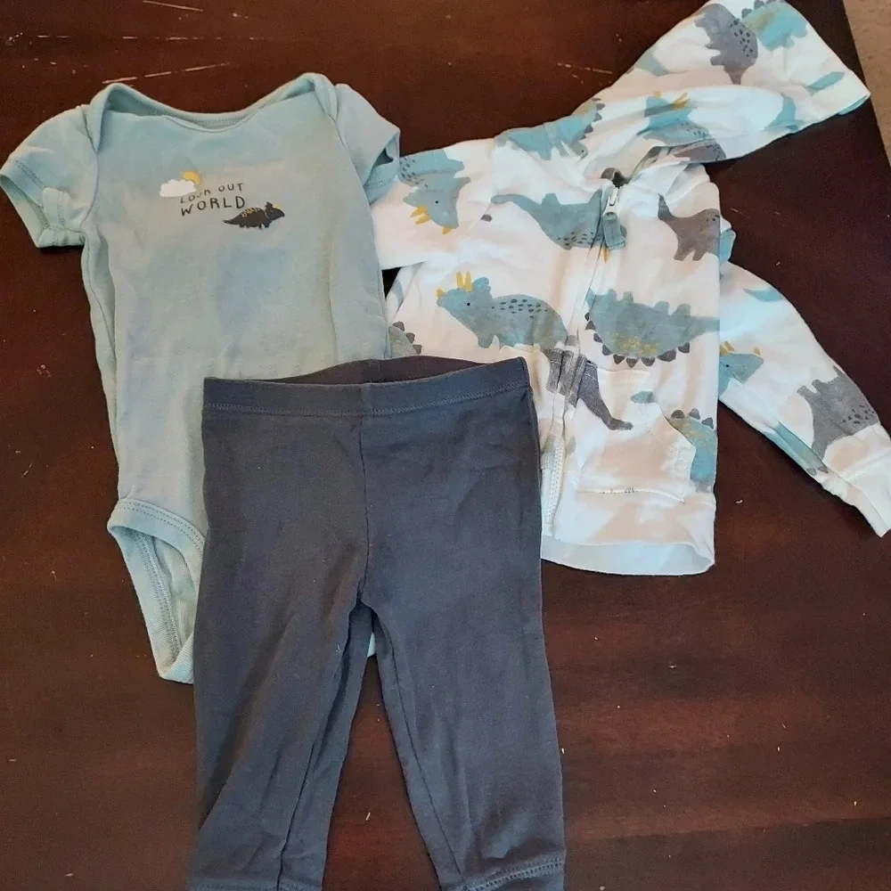 Carter's Baby Boy Dinosaur 3-Piece Little Jacket Set in Size 6M